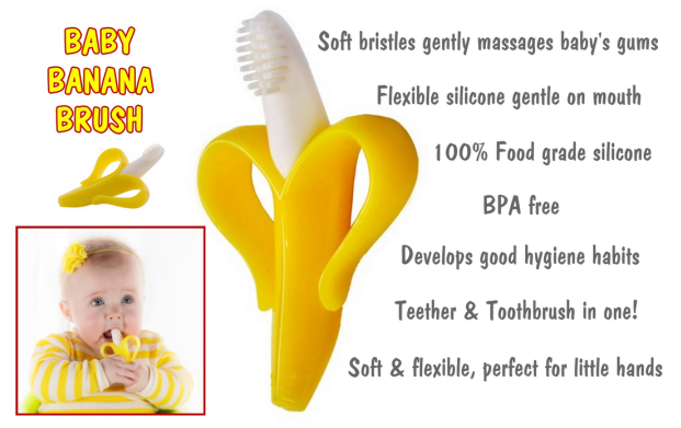 Baby banana brush, baby teething, teething accessories, baby gifts, www.starbabyknitwear.com