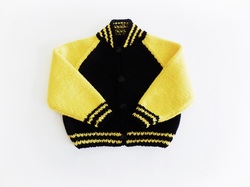 aby Varsity Jacket by StarBaby Designer Knitwear,  www.starbabyknitwear.com