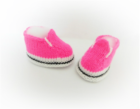 Baby Slip on sneakers, Vans style booties, Neon booties, hand knit booties by StarBaby Designer Knitwear, www.starbabyknitwear.com