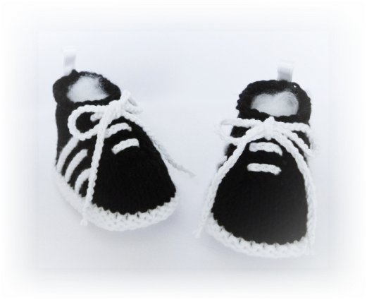 Baby Sneakers, hand knitted booties by StarBaby Designer Knitwear, www.starbabyknitwear.com