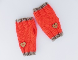 Baby Fingerless Gloves, Neon Gloves by StarBaby Designer Knitwear,  www.starbabyknitwear.com