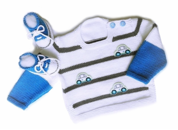 Little Cars Sweater by StarBaby Knitwear, www.starbabyknitwear.com