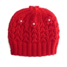 Red hat, baby hat, baby girl hat, www.starbabyknitwear.com