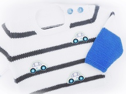 Little Cars sweater by StarBaby Designer Knitwear,  www.starbabyknitwear.com