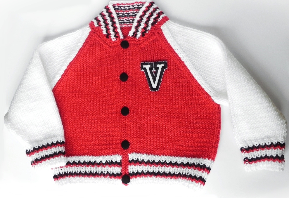 Baby Varsity Jacket, www.starbabyknitwear.com