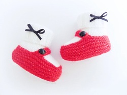 Ruby Slippers, Mary Jane Booties by StarBaby Designer Knitwear, www.starbabyknitwear.com