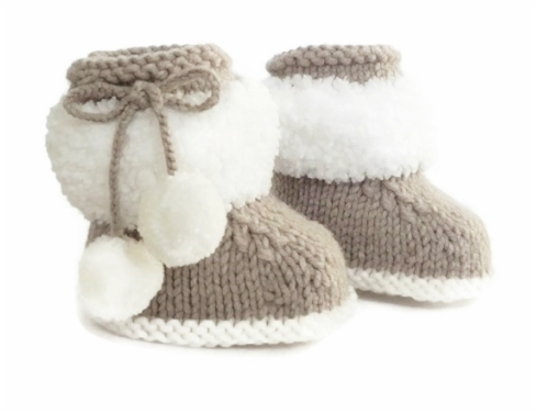 Baby Booties, Ugg style by StarBaby Knitwear, www.starbabyknitwear.com
