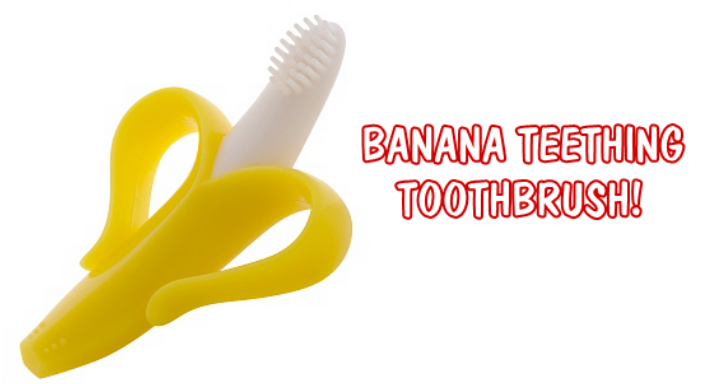 Baby teething, teething banana, banana, baby banana, teething, www.starbabyknitwear.com