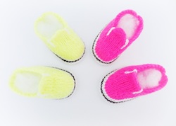 Baby Vans style, Slip on booties, hand knitted booties by StarBaby Designer Knitwear, www.starbabyknitwear.com