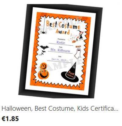Halloween Certificate digital download